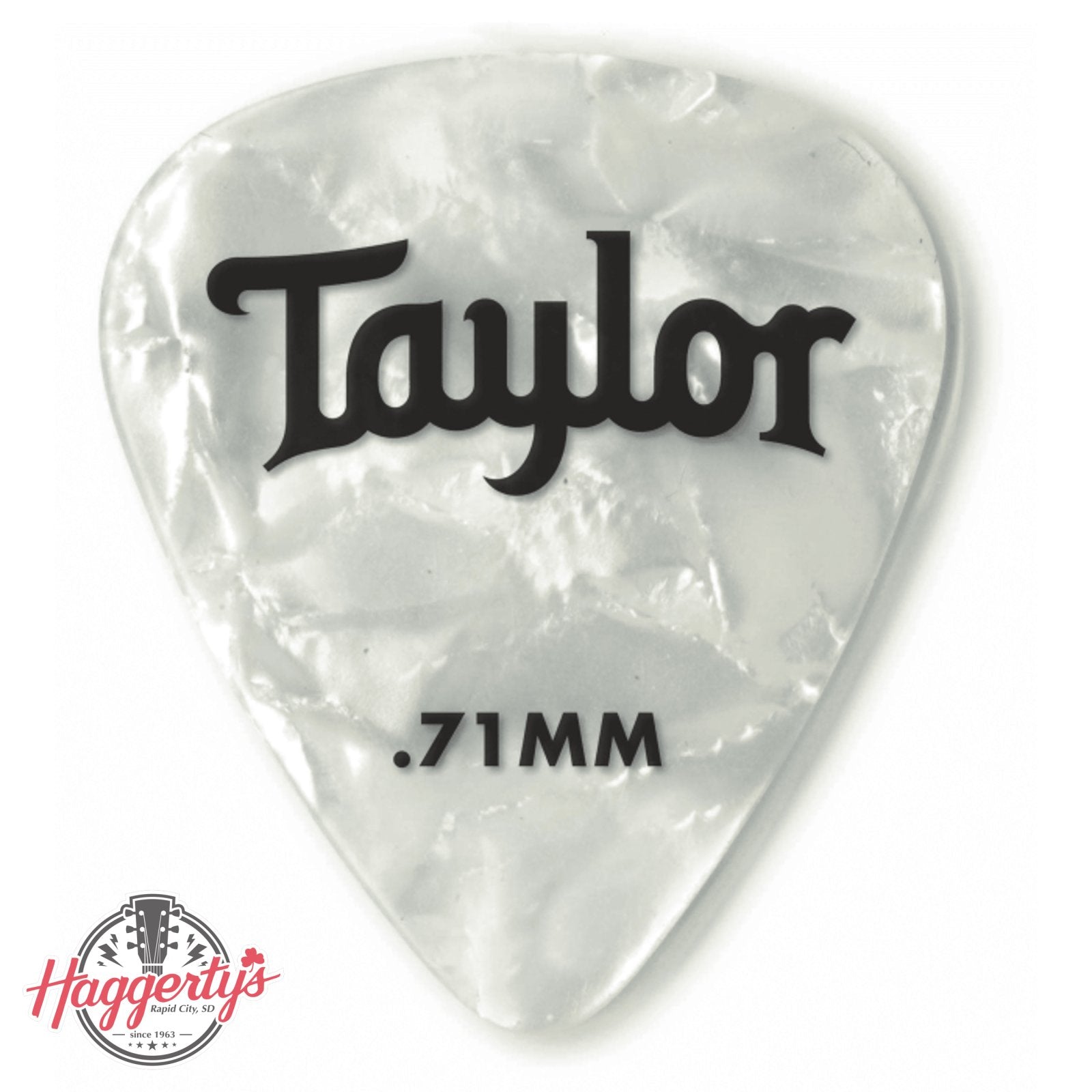 Taylor Celluloid 351 Guitar Picks, White Pearl, 12-Pack, 0.71mm