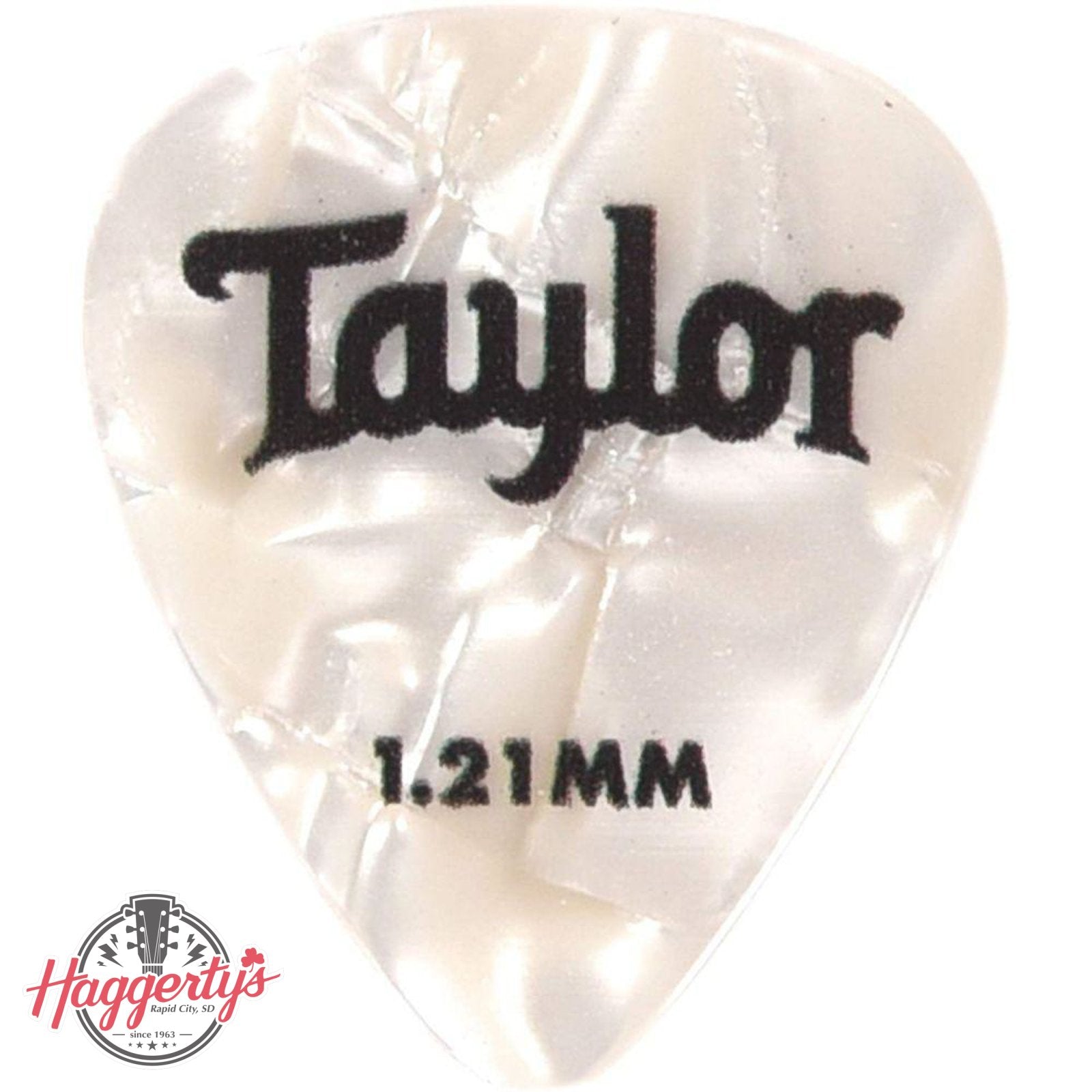 Taylor Celluloid 351 Guitar Picks, White Pearl, 12-Pack, 1.21mm