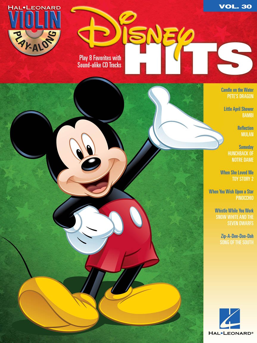 Disney Hits Violin Play Along 30 Book, Hal Leonard Publishing