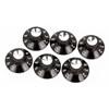 Fender Pure Vintage Black-Silver Skirted Amplifier Knobs (6 Pack)