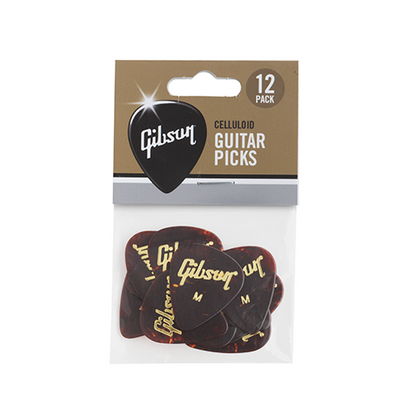 Gibson Tortoise Shell Guitar Picks 12-Pack Medium