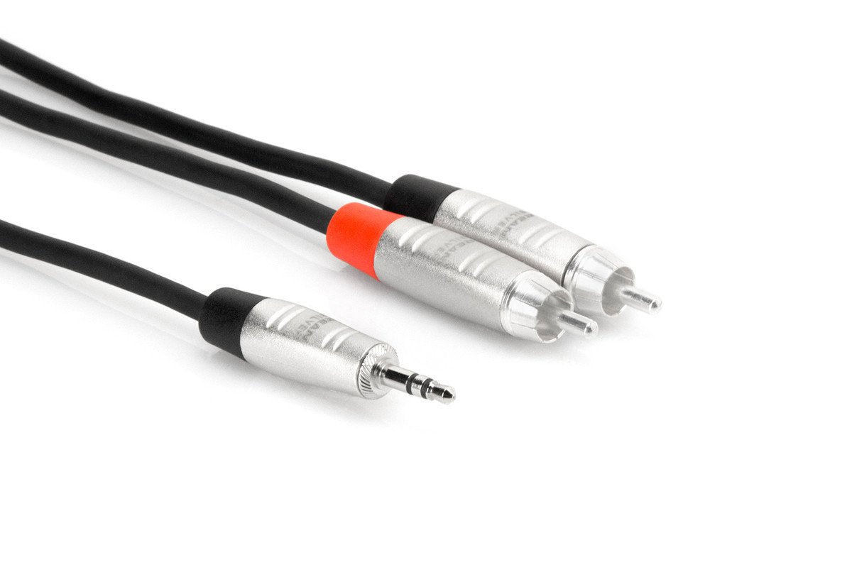 Hosa HMR-006Y Pro Stereo Breakout REAN 3.5 mm TRS to Dual RCA 6 ft