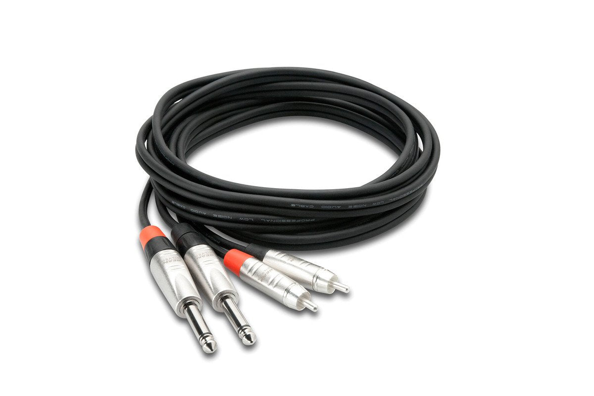 Hosa HPR-005X2 Pro Stereo Interconnect Dual REAN 1/4 in TS to RCA 5 ft