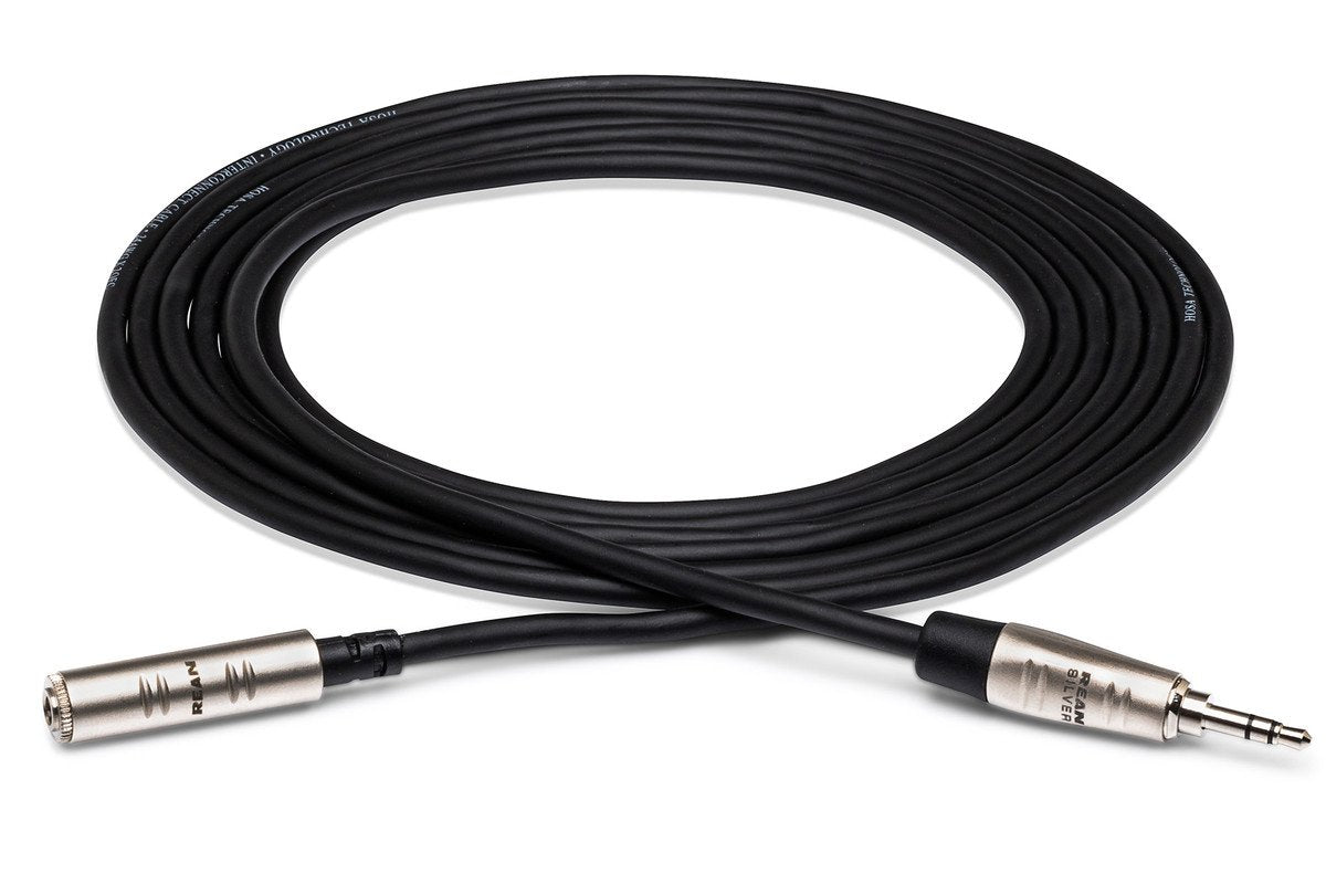 Hosa HXMM-010 Pro Headphone Extension Cable REAN 3.5 mm TRS to 3.5 mm TRS 10 ft