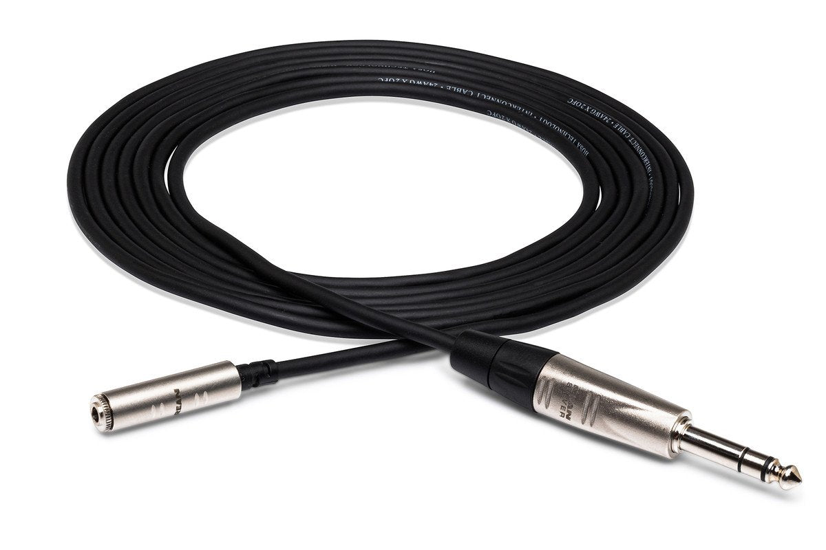 Hosa HXMS-010 Pro Headphone Adaptor Cable REAN 3.5 mm TRS to 1/4 in TRS 10 ft