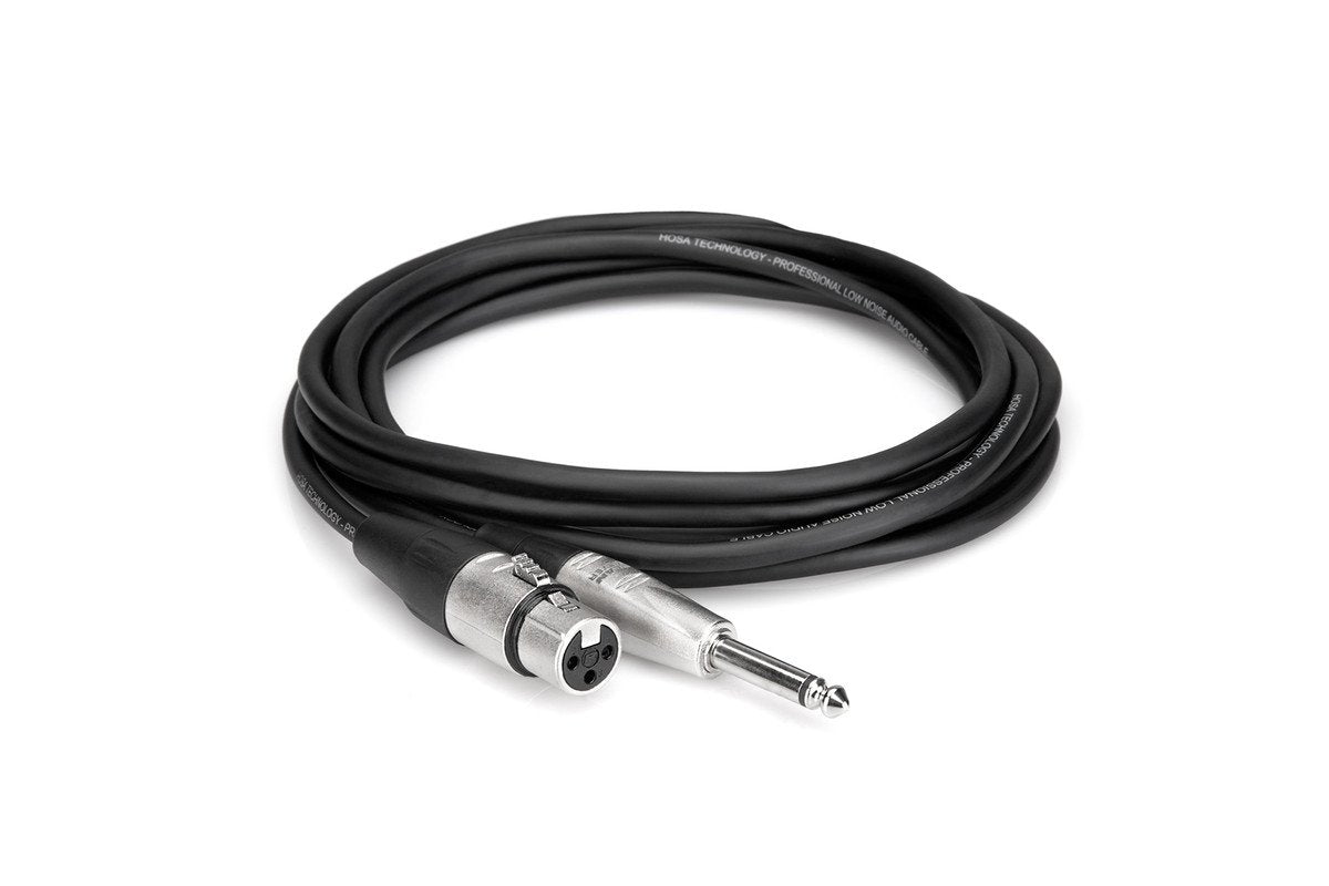 Hosa HXP-005 Pro Unbalanced Interconnect REAN XLR3F to 1/4 in TS 5 ft