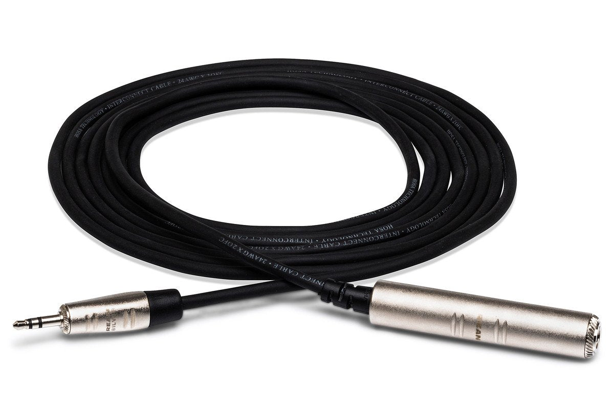 Hosa HXSM-010 Pro Headphone Adaptor Cable REAN 1/4 in TRS to 3.5 mm TRS 10 ft