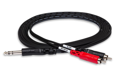 Hosa TRS-203 Insert Cable 1/4 in TRS to Dual RCA 3 m