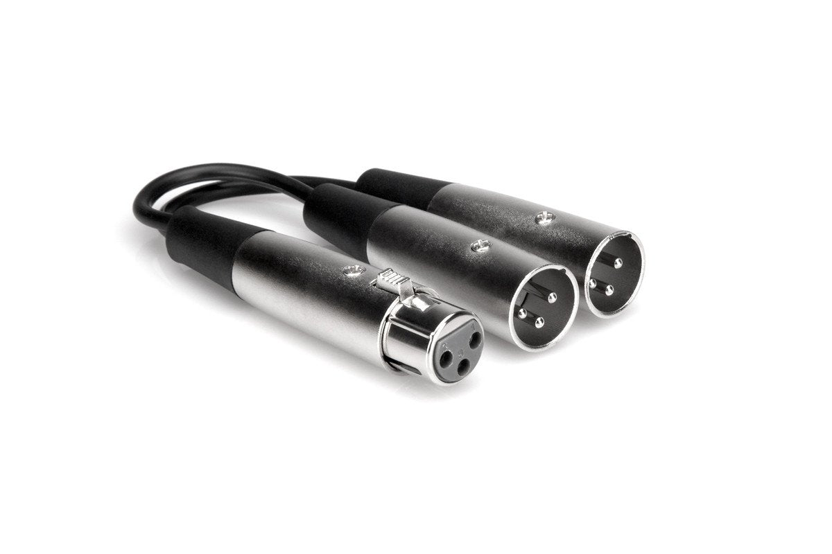 Hosa YXM-121 XLR Female to Dual XLR Male 6in