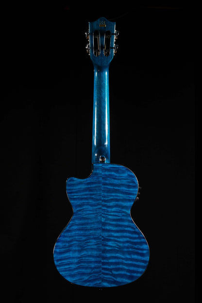 Lanikai QM-BLCET Blue Quilted Maple Tenor Ukulele with Electronics