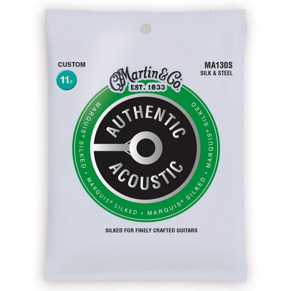 Martin MA130S Authentic Acoustic Marquis Silked Silk and Steel Guitar Strings - .0115-.047