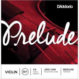 D'Addario Prelude Violin String Set, 1/4 Scale Medium Tension