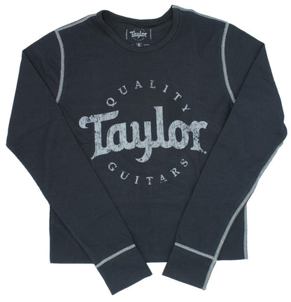 Taylor Mens Long Sleeve Thermal Shirt Aged Logo Black - XL