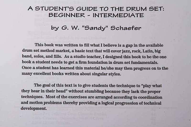 The Students Guide to THE DRUM SET book - G.W. "Sandy" Schaefer