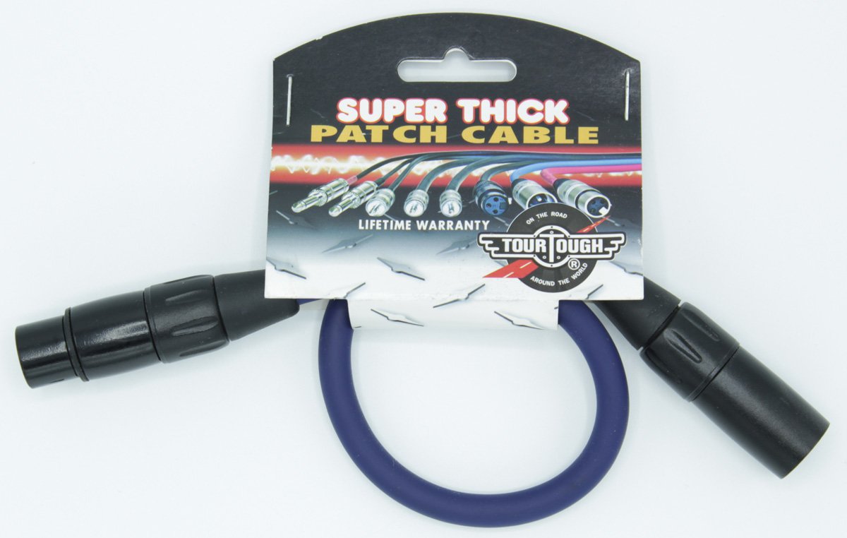 Tour Tough TMC103A 1ft XLR Patch Cable Blue