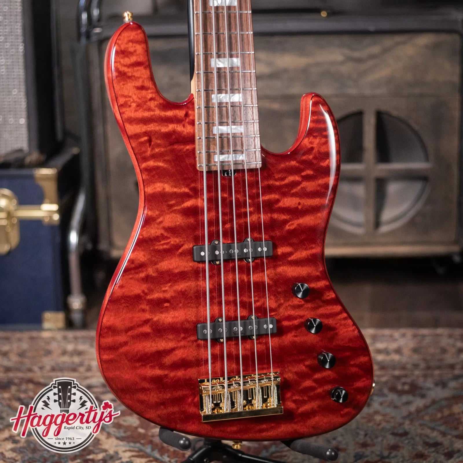 Sadowsky Limited Edition 2023 MasterBuilt 21-Fret 5-String Standard J/J Bass - Majestic Red Transparent
