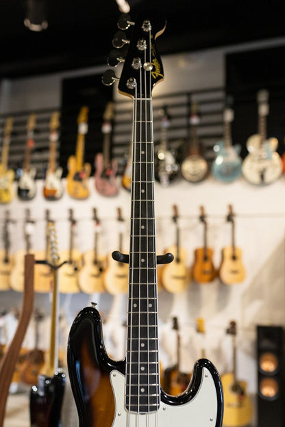 Fender Gold Foil Jazz Bass, Ebony Fingerboard, 2-Color Sunburst - Deluxe Gig Bag - Floor Model