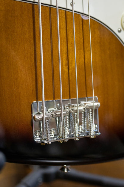 Fender Gold Foil Jazz Bass, Ebony Fingerboard, 2-Color Sunburst - Deluxe Gig Bag - Floor Model Demo