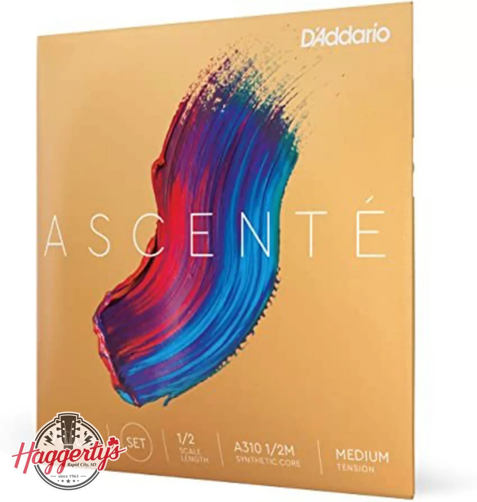 D'Addario Ascenté Violin String Set, 1/2 Scale, Medium Tension