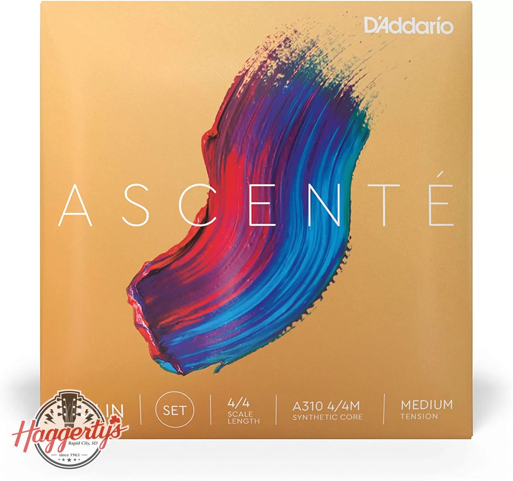 D'Addario Ascent Violin String Set 4/4 Scale Medium Tension