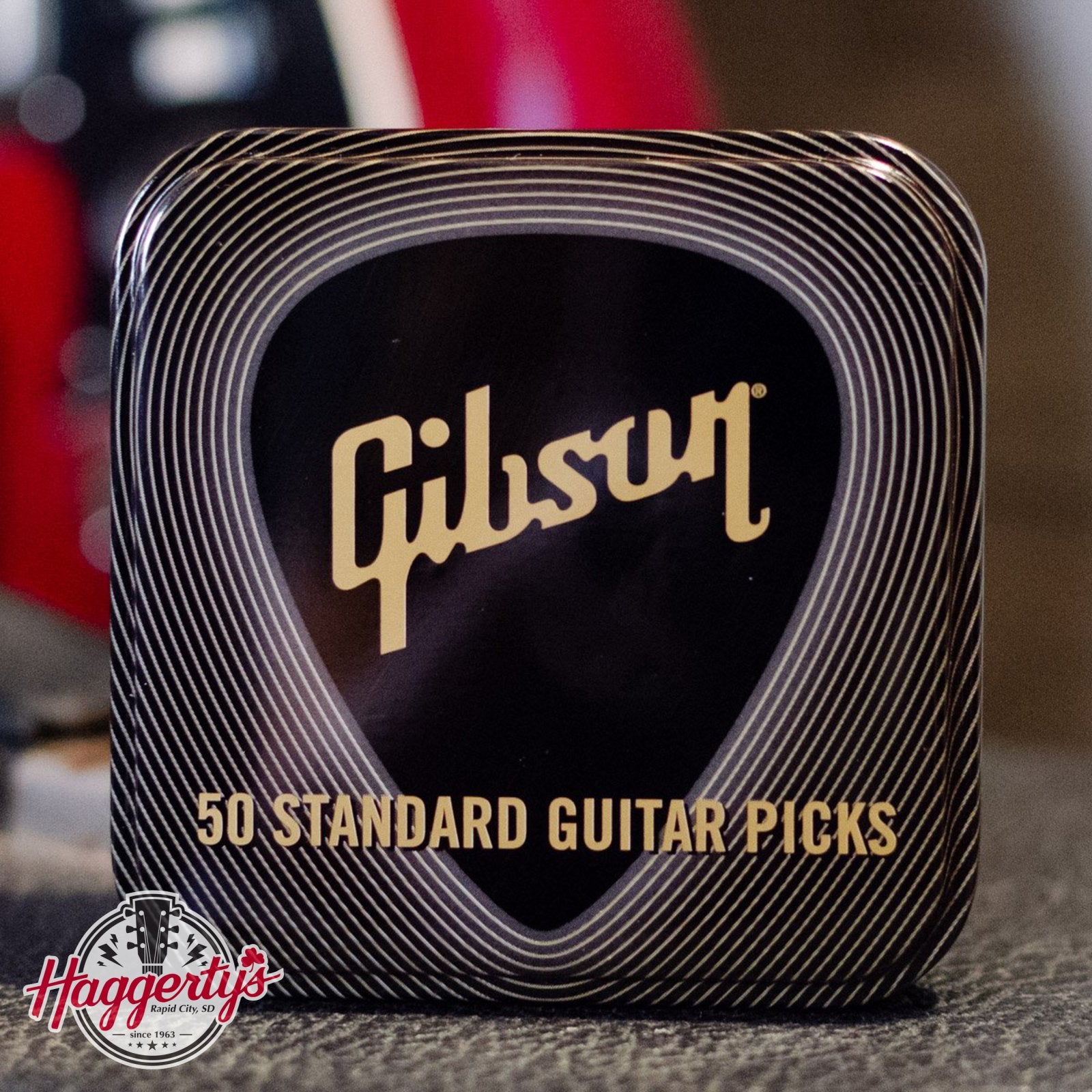 Gibson Standard Pick Tin 50 pcs. Black - Thin