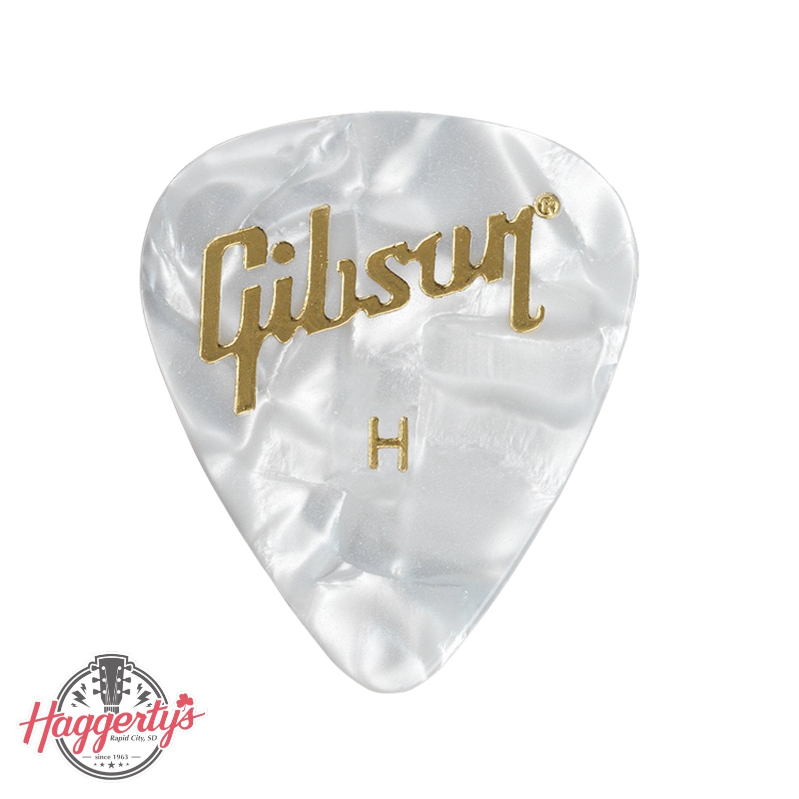 Gibson White Pearl Guitar Picks 12-Pack Heavy