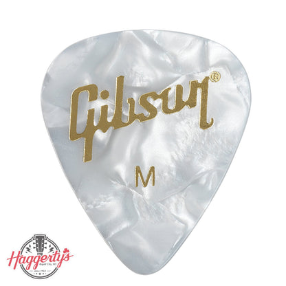 Gibson White Pearl Guitar Picks 12-Pack Medium