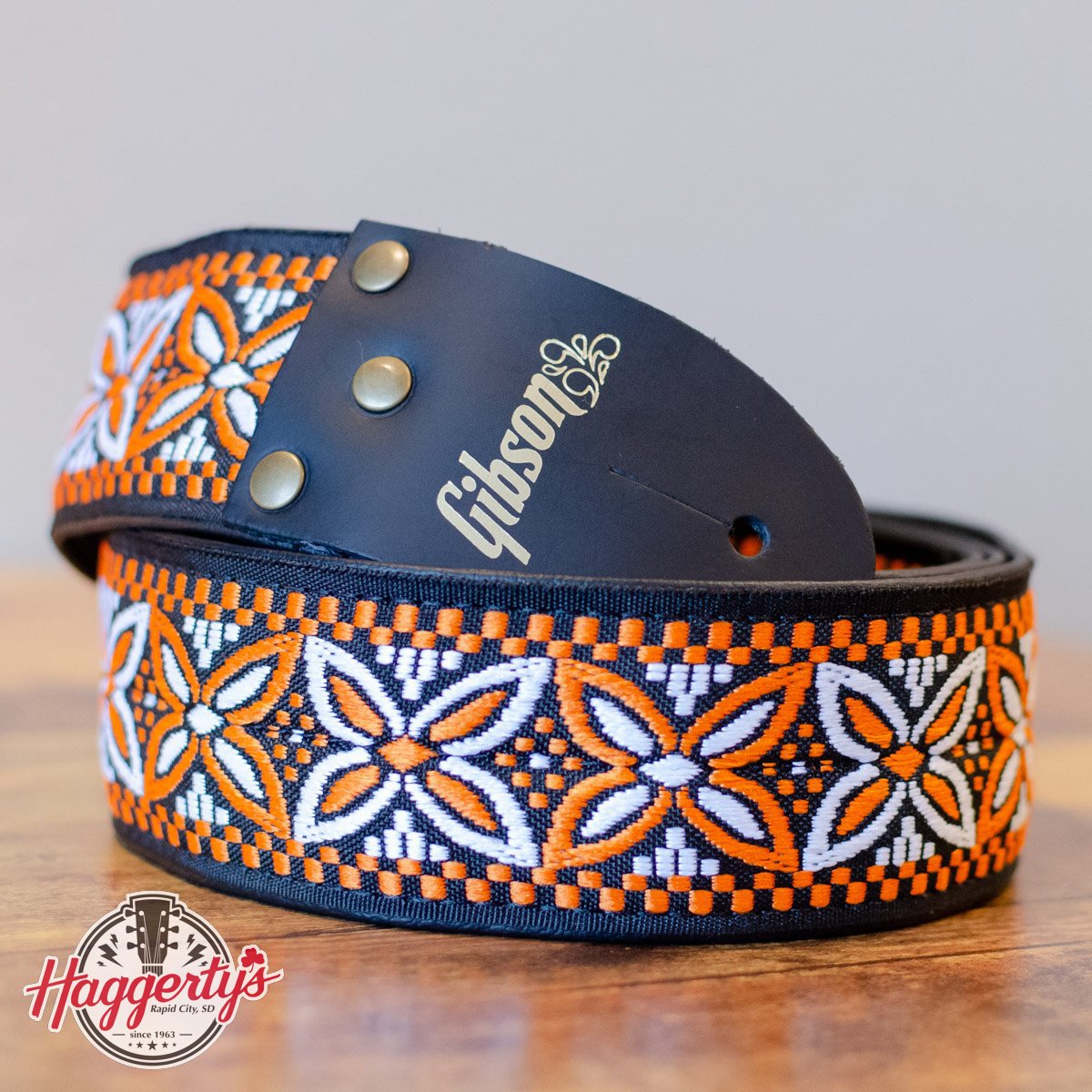 The Orange Lily Gibson Guitar Strap