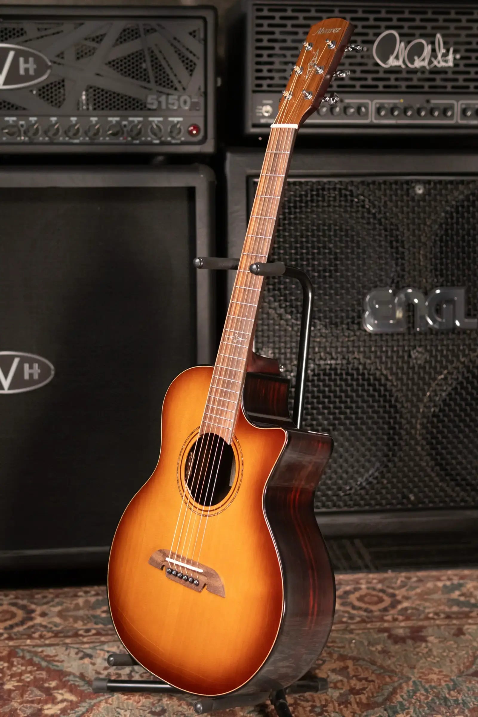 Alvarez Artist Elite Acoustic Electric Little Jumbo Travel Guitar - Shadowburst with Gig Bag - Used