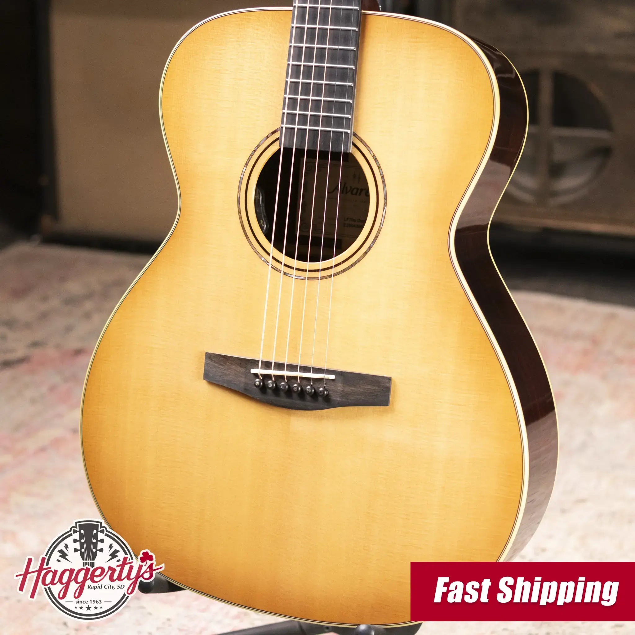 Alvarez LF70e Laureate Folk/OM Acoustic/Electric Guitar - Daybreak with Softshell Case