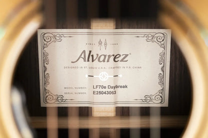 Alvarez LF70e Laureate Folk/OM Acoustic/Electric Guitar - Daybreak with Softshell Case