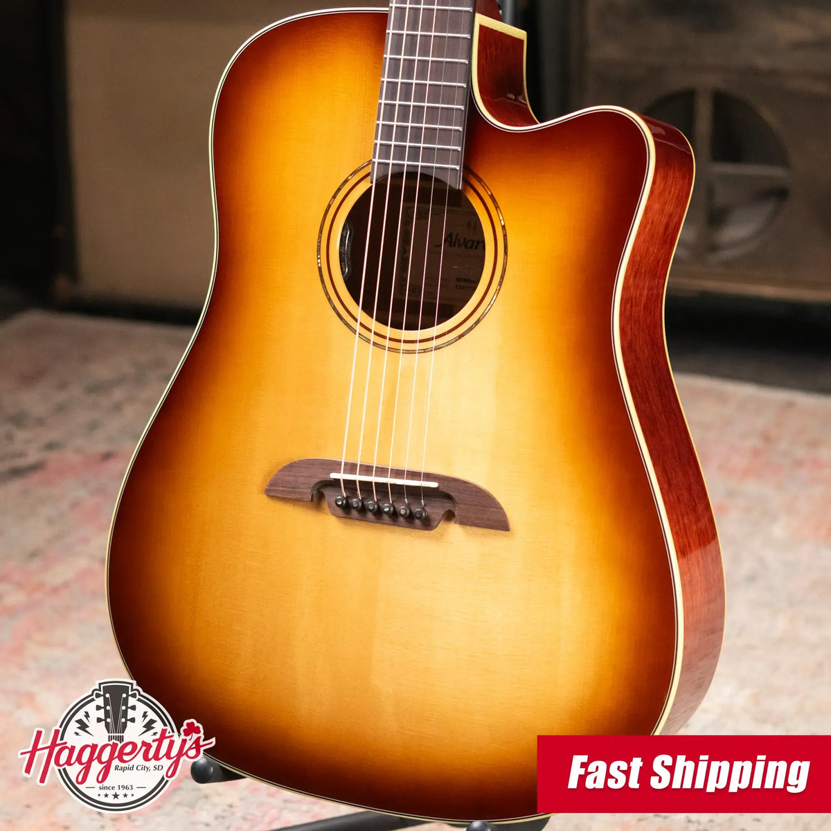 Alvarez Masterworks MD60ce Dreadnought Acoustic/Electric Guitar - Shadowburst with Hardshell Case - Demo