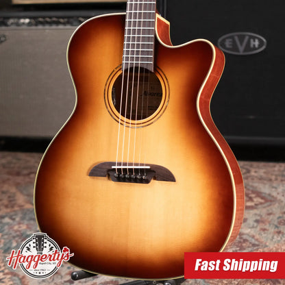 Alvarez Masterworks MF60ce Folk/OM Acoustic/Electric Guitar - Shadowburst with Hardshell Case