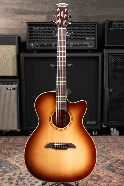 Alvarez Masterworks MF60ce Folk/OM Acoustic/Electric Guitar - Shadowburst with Hardshell Case