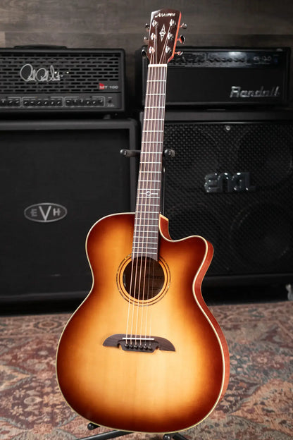 Alvarez Masterworks MF60ce Folk/OM Acoustic/Electric Guitar - Shadowburst with Hardshell Case