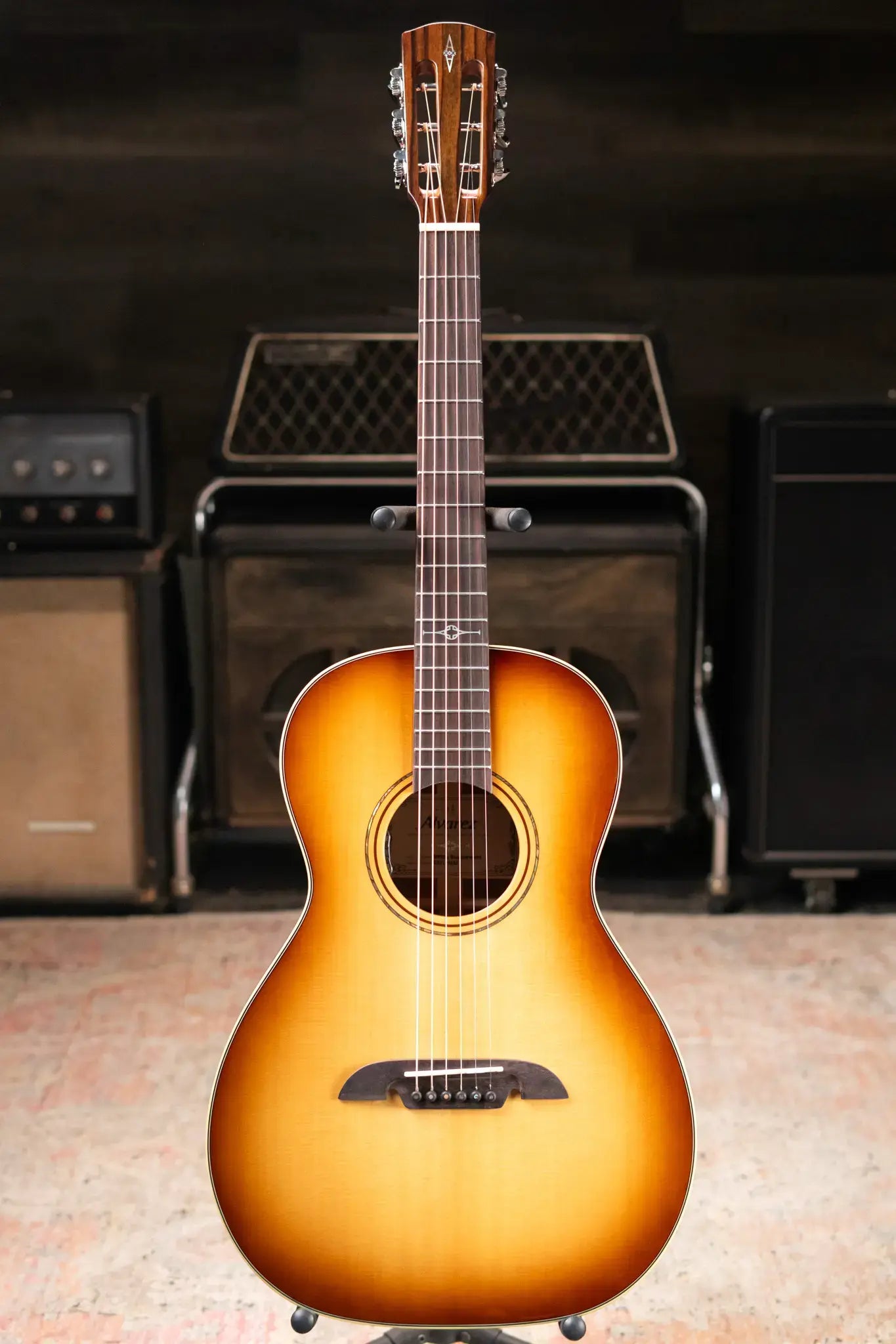 Alvarez Masterworks MP60e Parlor Acoustic/Electric Guitar - Shadowburst with Hardshell Case