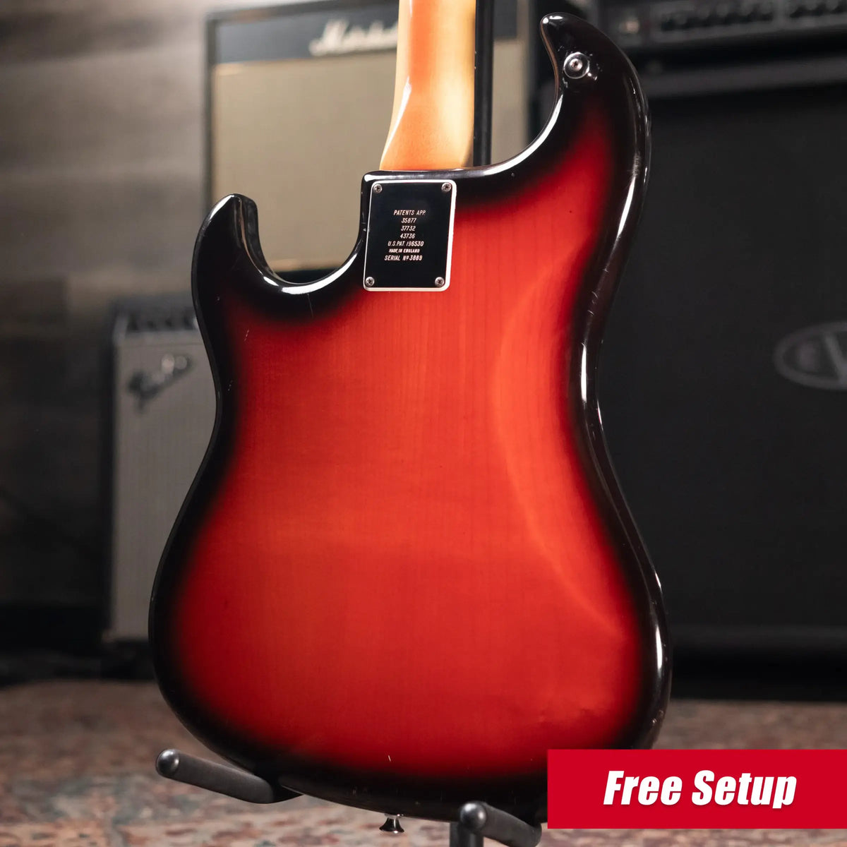 Ampeg Burns Split Sound Electric Guitar Sunburst with Ampeg Tolex Case - Used