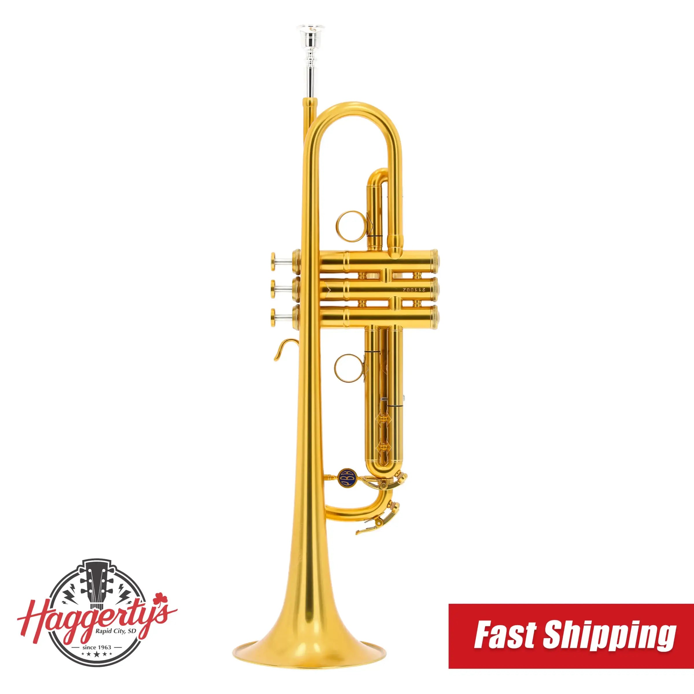 B&S Personality Benny Brown Trumpet - Gold Lacquer with Case