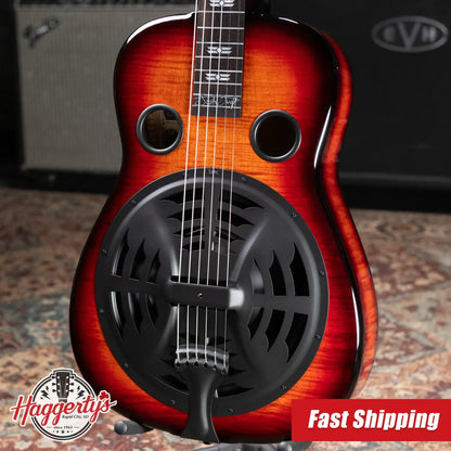Beard Custom Josh Swift Signature Acoustic/Electric Resonator - Phoenix Tri-Color Sunburst with Hardshell Case