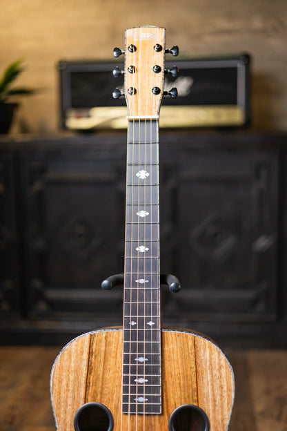 Beard Custom Legacy E Mango/Curly Maple Resonator - Black Ice with Hardshell Case