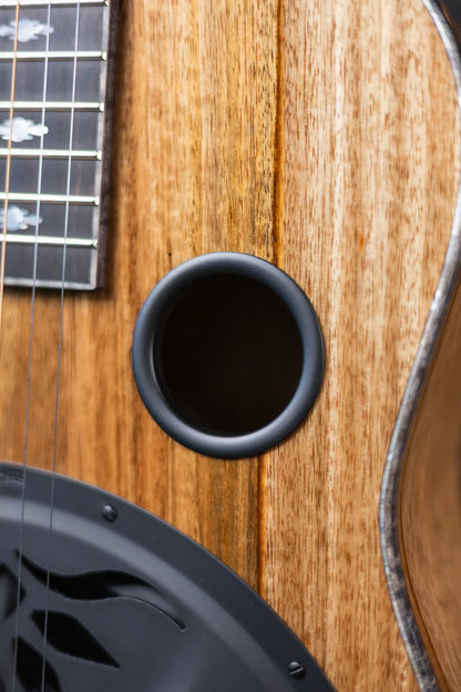Beard Custom Legacy E Mango/Curly Maple Resonator - Black Ice with Hardshell Case