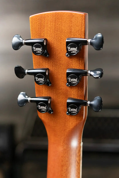 Beard Custom Legacy E RN Figured Redwood/Master Curly Maple Resonator - Natural Flat Satin Finish with Hardshell Case