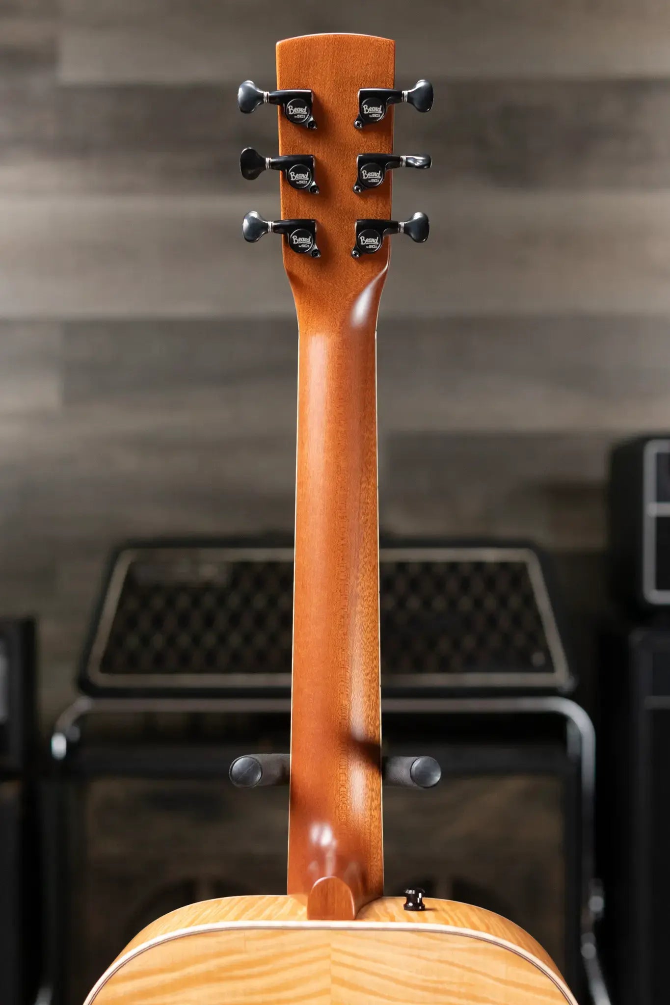 Beard Custom Legacy E RN Figured Redwood/Master Curly Maple Resonator - Natural Flat Satin Finish with Hardshell Case
