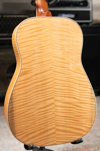 Beard Custom Legacy E RN Figured Redwood/Master Curly Maple Resonator - Natural Flat Satin Finish with Hardshell Case