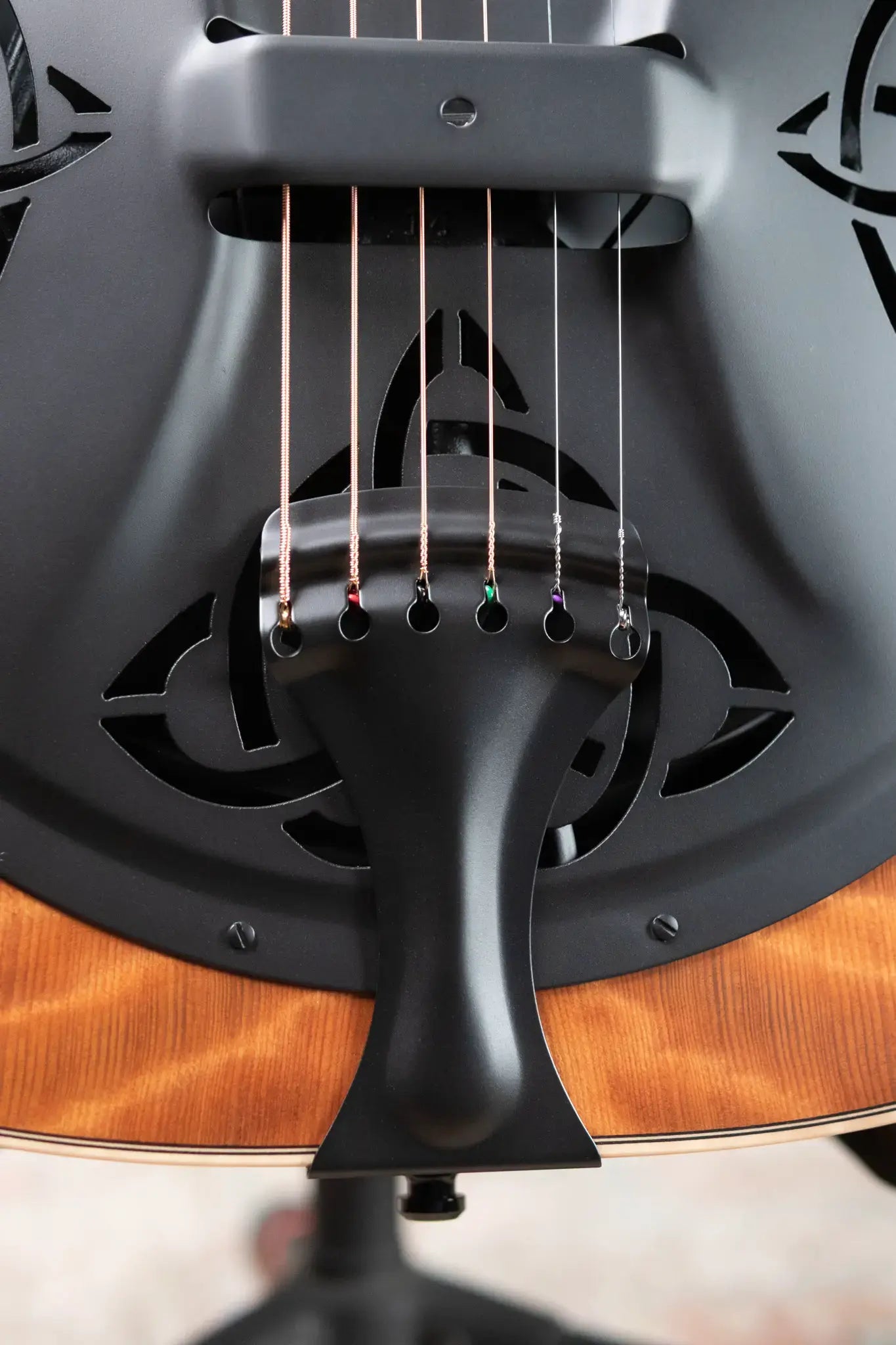 Beard Custom Legacy E RN Figured Redwood/Master Curly Maple Resonator - Natural Flat Satin Finish with Hardshell Case