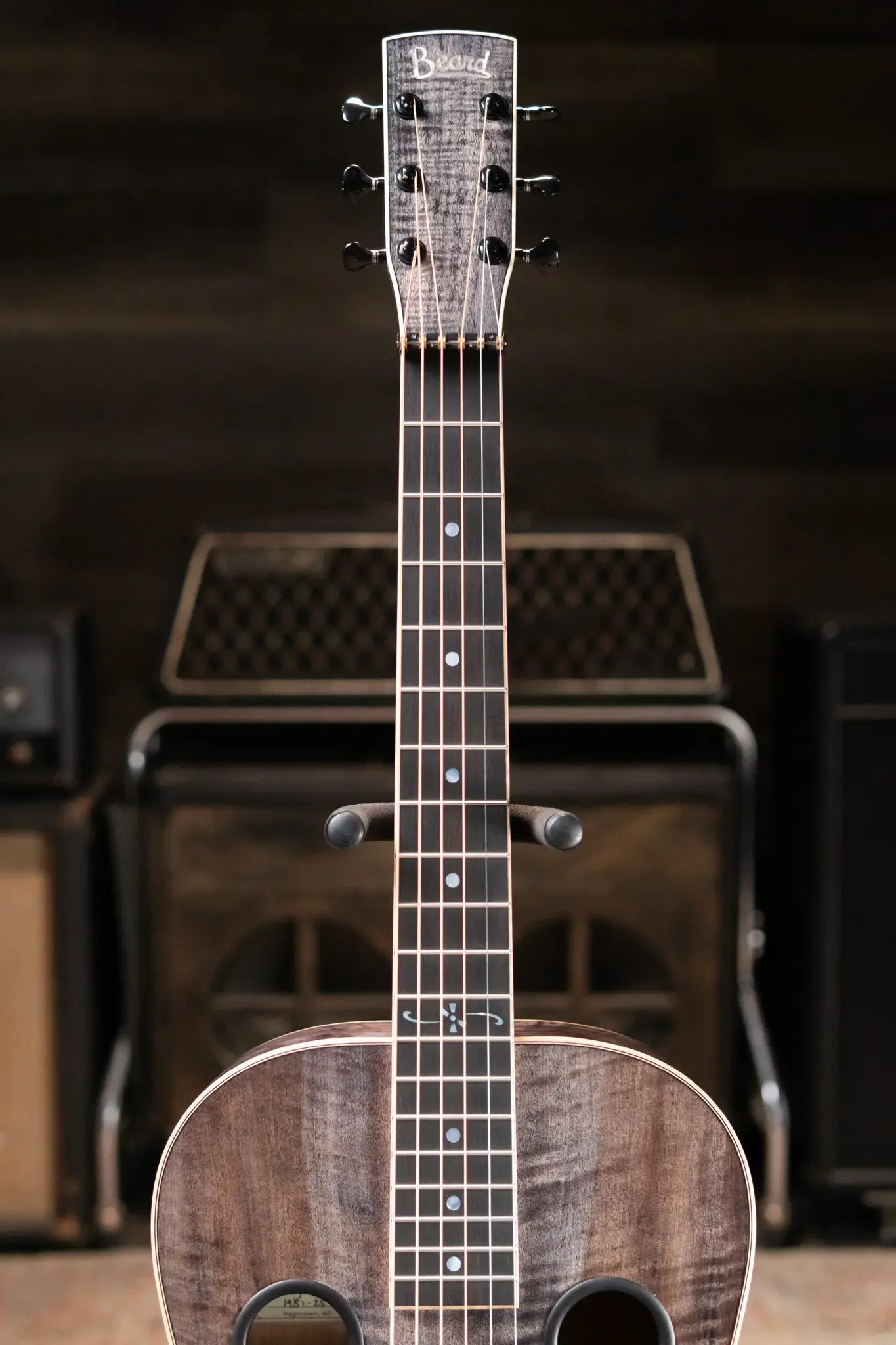 Beard Legacy-E HipShot DoubleShot Square Neck Resonator Guitar - Black Ice 2-Tone Custom Horse Chestnut with Hardshell Case