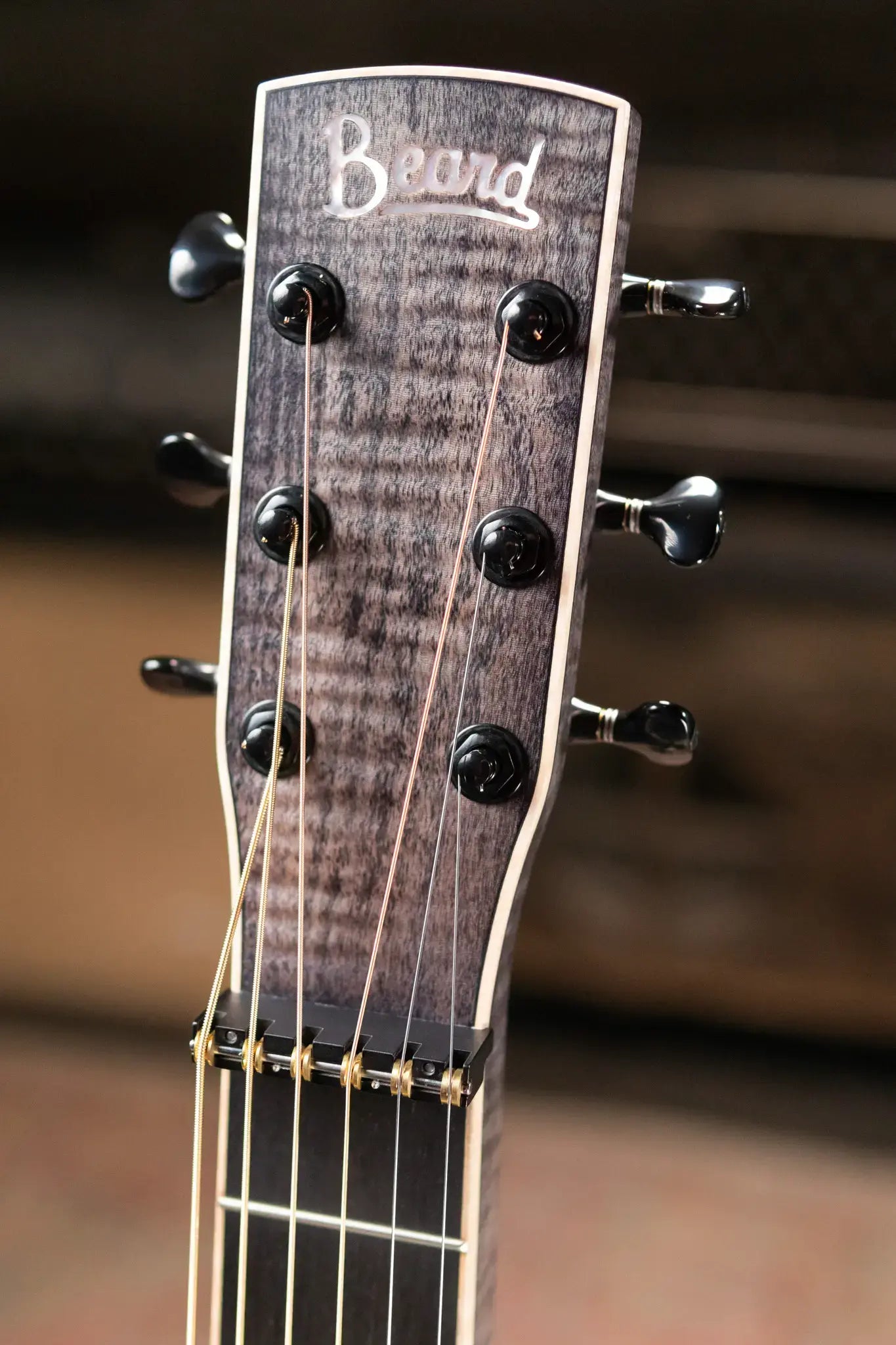 Beard Legacy-E HipShot DoubleShot Square Neck Resonator Guitar - Black Ice 2-Tone Custom Horse Chestnut with Hardshell Case