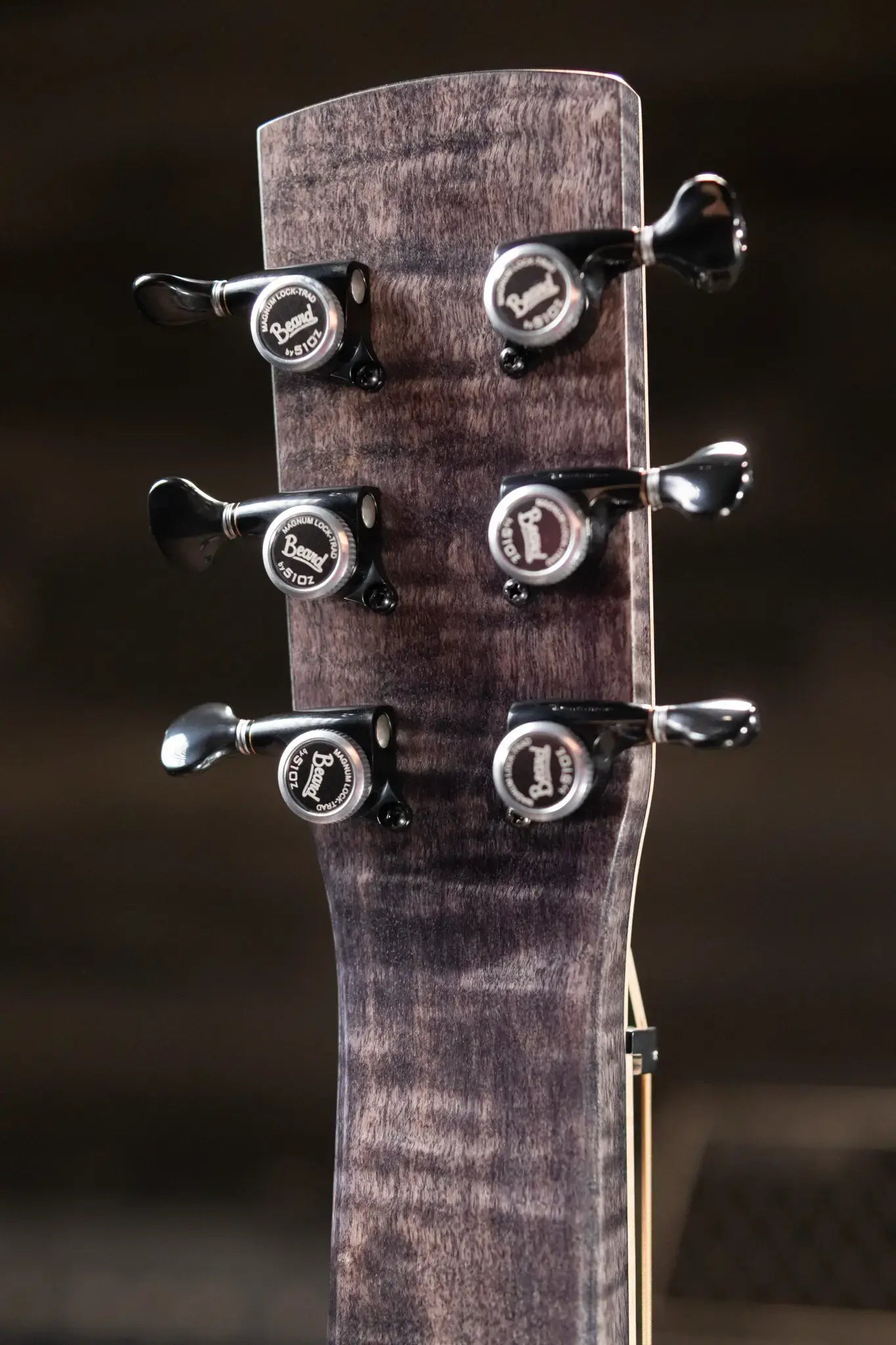 Beard Legacy-E HipShot DoubleShot Square Neck Resonator Guitar - Black Ice 2-Tone Custom Horse Chestnut with Hardshell Case