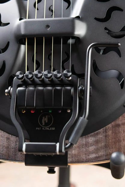 Beard Legacy-E HipShot DoubleShot Square Neck Resonator Guitar - Black Ice 2-Tone Custom Horse Chestnut with Hardshell Case