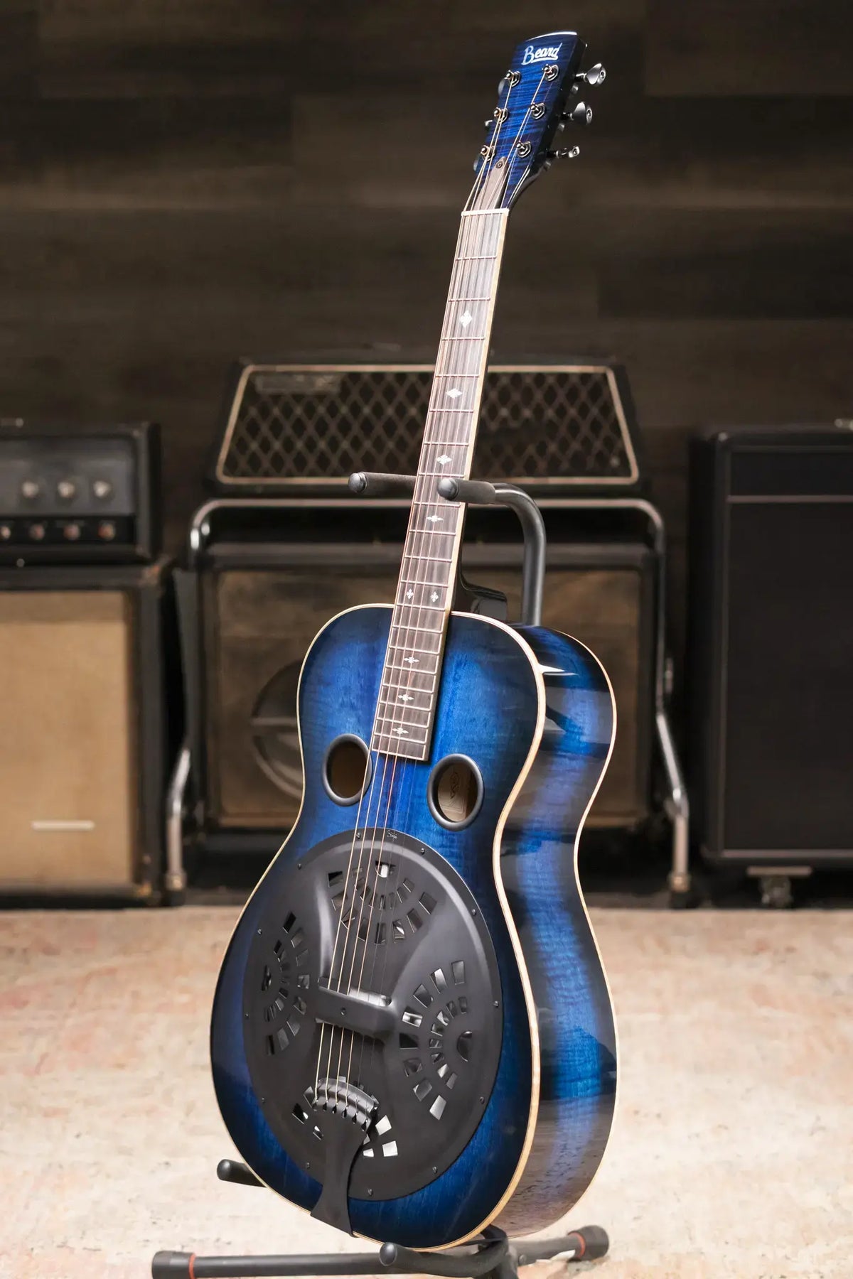 Beard Legacy R Resonator Acoustic/Electric Guitar - Navy Sunburst with Hardshell Case - Used